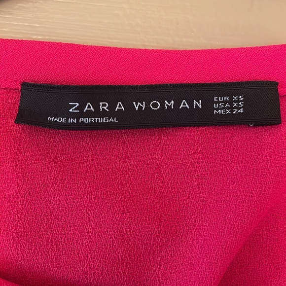 Zara Woman Pink Blouse Flair Sleeve XS - Picture 4 of 6